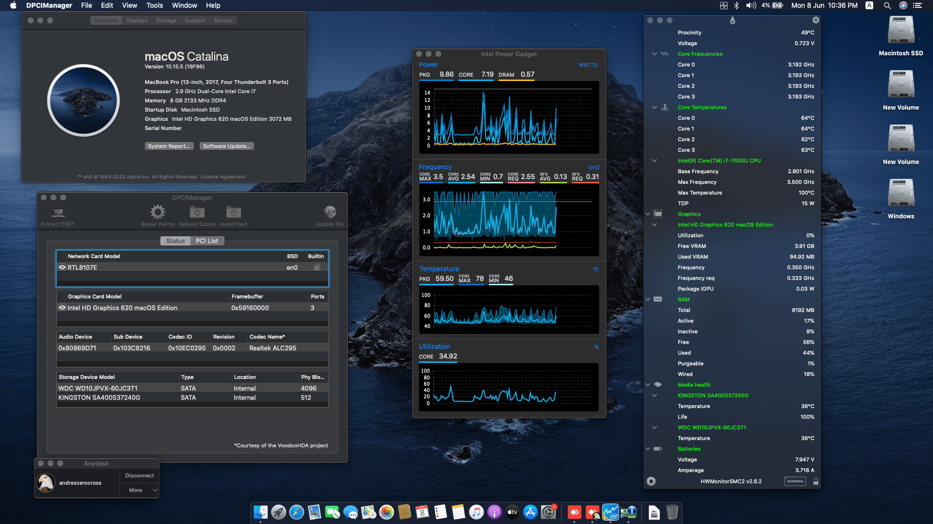 Success Hackintosh macOS Catalina 10.15.5 Build 19F96 in HP Pavilion 15-AU628TX